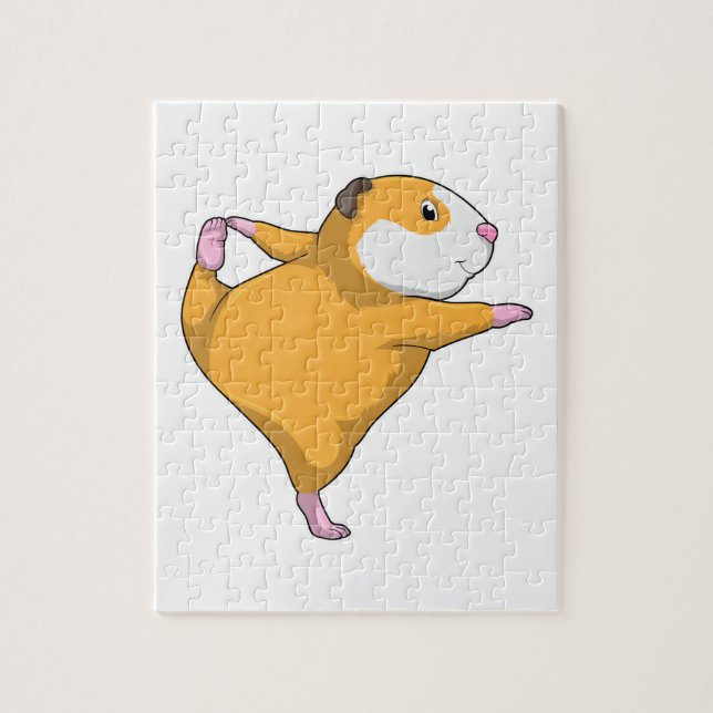 Puzzle Cochon de Guinée au Yoga Exercice d'étirement (Vertical)
