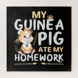 Puzzle Cochon d'Inde Mignon a Mangé Mon Devoir