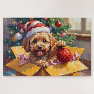Puzzle Cockapoo Chien Cadeau de Noël Boîte Surprise