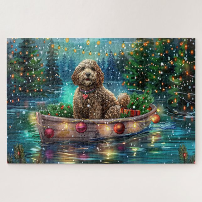 Puzzle Cockapoo Christmas Festive Voyage (Horizontal)