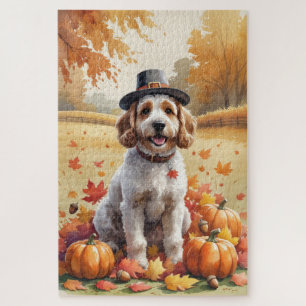 Puzzle Cockapoo dans les feuilles d'automne, l'art de Tha