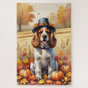 Puzzle Cocker Spaniel À L'Automne Laisse L'Art Thanksgivi
