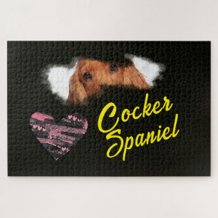Puzzle Cocker Spaniel Eyes Solid Color 1000 pièce