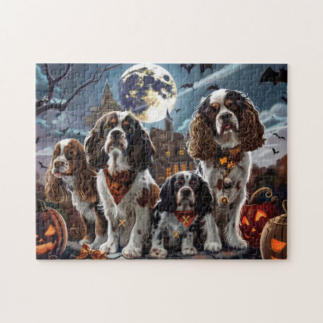 Puzzle Cocker Spaniel Halloween Éffrayant (Horizontal)