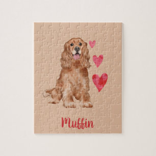 Puzzle Cocker Spaniel Nom personnalisé de l'animal