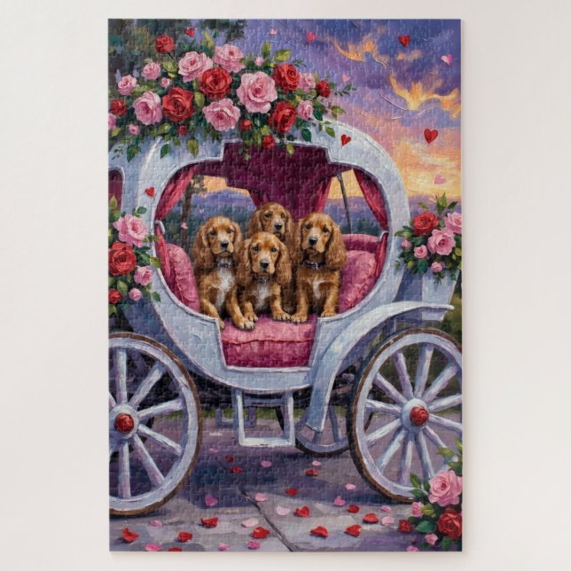 Puzzle Cocker Spaniel Saint-Valentin  (Vertical)