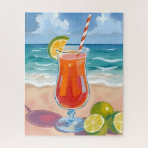 Puzzle Cocktail de plage   Peinture aquarelle Vagues océa