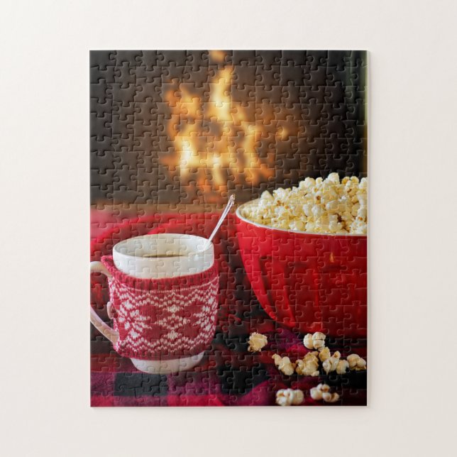 Puzzle Cocotte d'hiver et maïs soufflé par cheminée (Vertical)