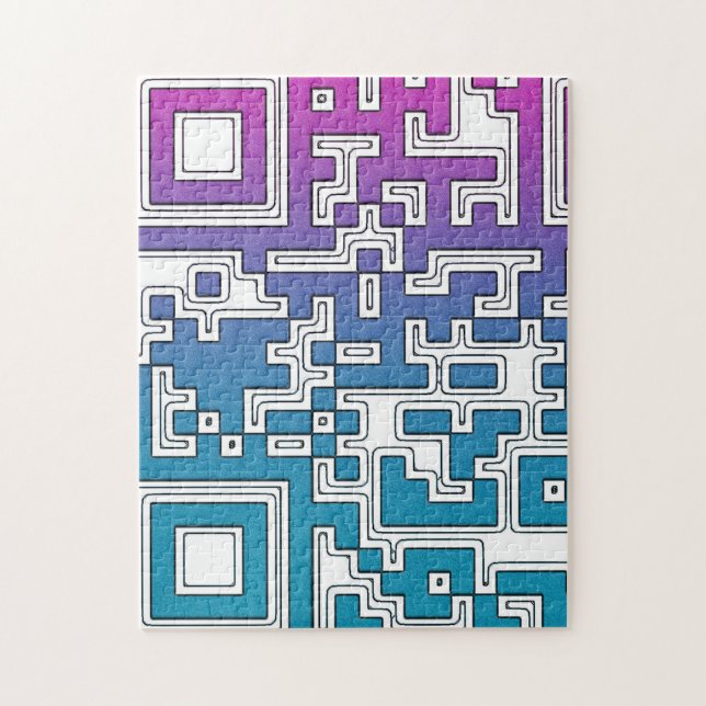 Puzzle Code QR - Bleu pourpre (Vertical)
