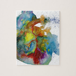 Puzzle Coeur anatomique pour aquarelle moderne