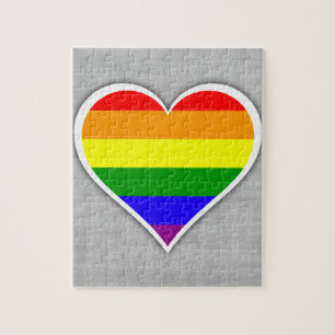 Puzzle Coeur arc-en-ciel Gay pride