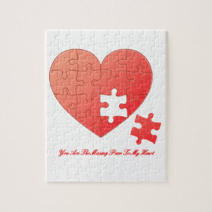 Puzzle Coeur avec pièce et citation