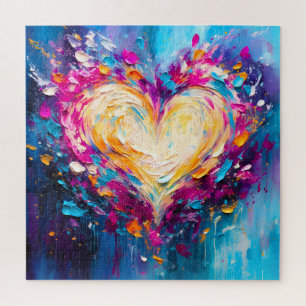 Puzzle Cœur d'amour moderne abstrait coloré