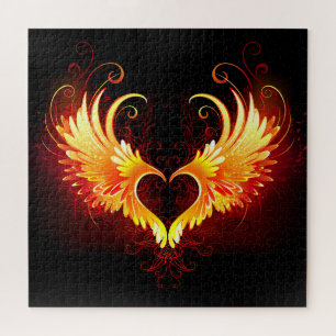 Puzzle Cœur d'ange de feu avec des ailes