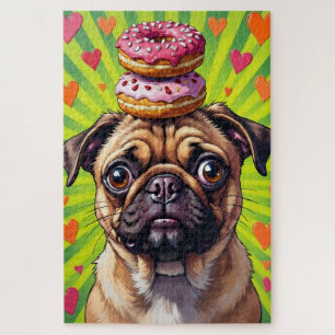 Puzzle Cœur de donuts de la Saint-Valentin pour chien Car