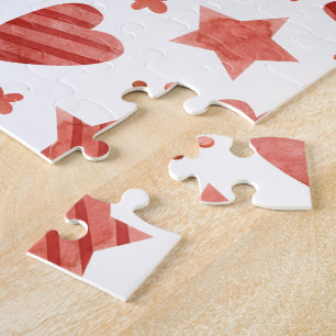 Puzzle Cœur de la Saint-Valentin et motif d'étoiles Puzzl