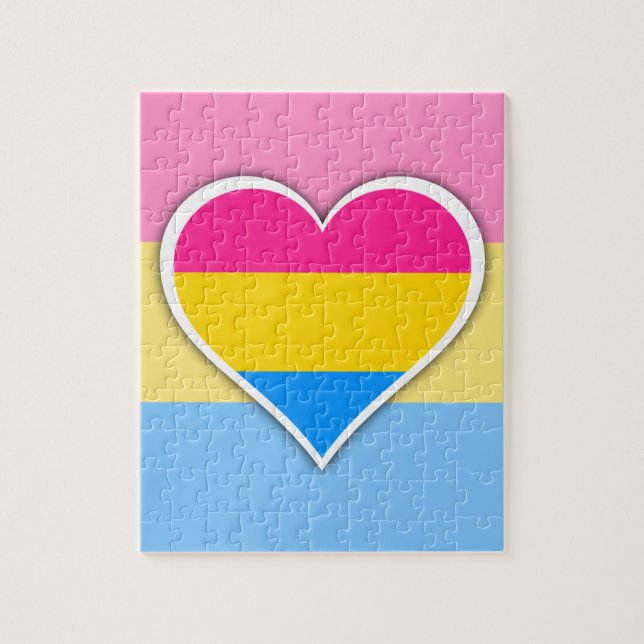 Puzzle Coeur du drapeau transexuel (Vertical)