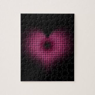 Puzzle Coeur en mosaïque rose et noire
