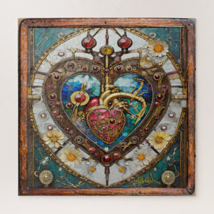 Puzzle Coeur mécanique Anatomique Steampunk Carrelage en 