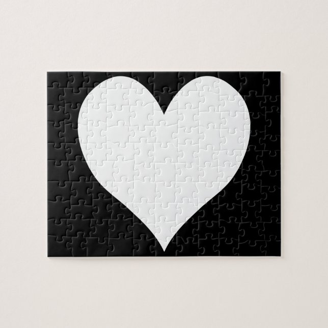 Puzzle Coeur noir et blanc (Horizontal)