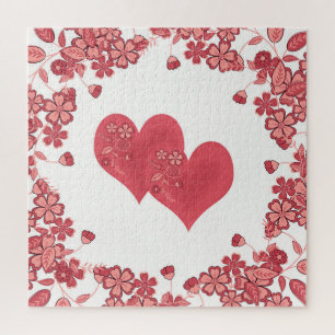 Puzzle coeur rouge amour Saint Valentin