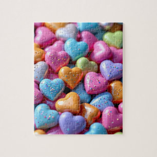 Puzzle Cœurs Amoureux de Bonbons Colorés