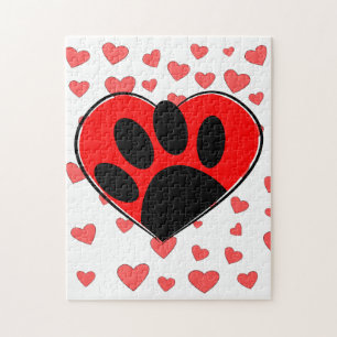 Puzzle Coeurs Amoureux de les chiens partout