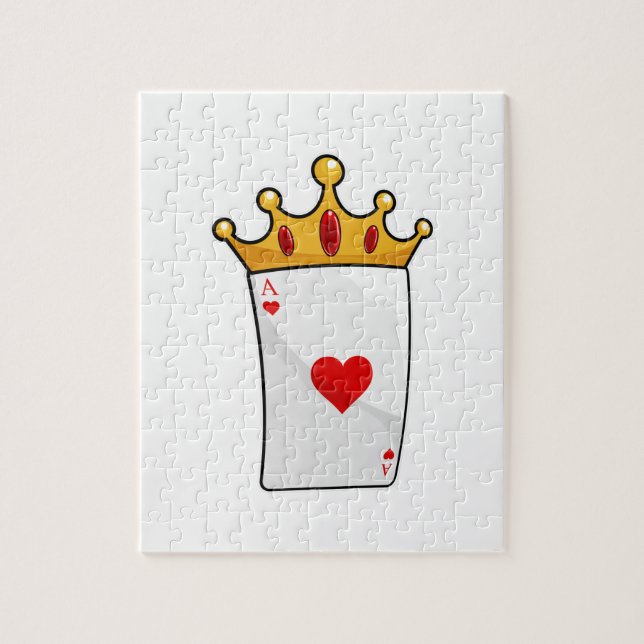 Puzzle Coeurs d'As avec Reine Couronne (Vertical)