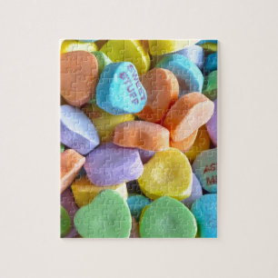 Puzzle Coeurs de bonbons colorés