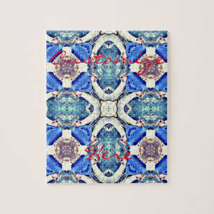 Puzzle Coeurs de mandala bleu motif Thunder_Cove
