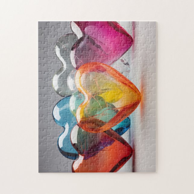 Puzzle Coeurs de verre coloré (Vertical)