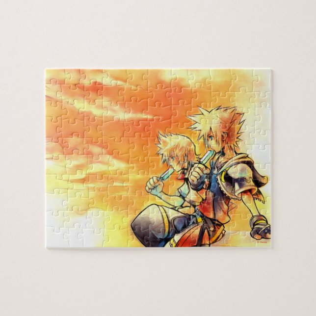 Puzzle Coeurs du Royaume II | Roxas & Sora Mangeant des g (Horizontal)