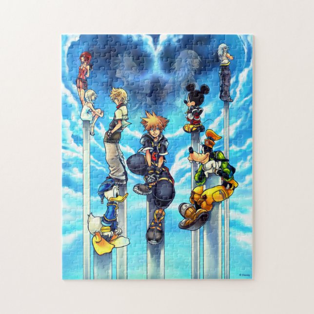 Puzzle Coeurs du Royaume II | Sora & Amis sur les piliers (Vertical)