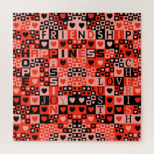 Puzzle Coeurs et mots Art