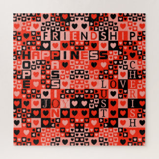 Puzzle Coeurs et mots Art
