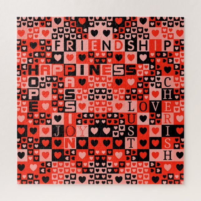 Puzzle Coeurs et mots Art (Vertical)