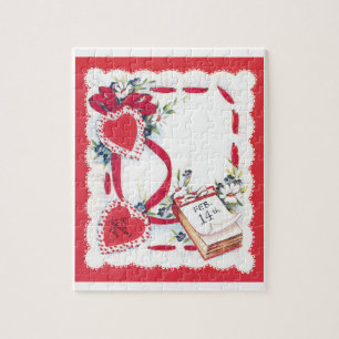 Puzzle Cœurs, fleurs et rubans vintage de la Saint-Valent