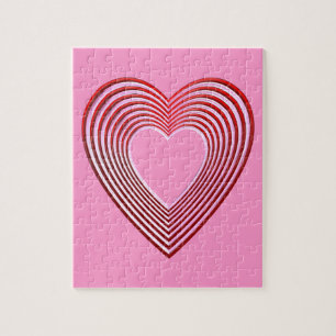 Puzzle Coeurs rouge et rose "3D"
