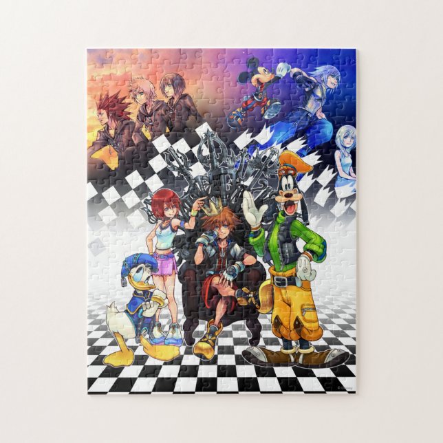 Puzzle Coeurs royaux : 1.5ReMIX | Sora sur Keyblade Thron (Vertical)