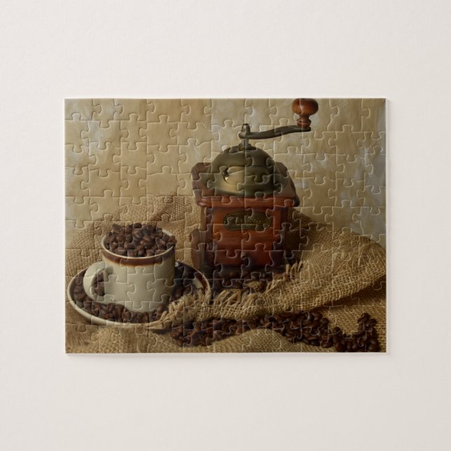 Puzzle Coffee Grinder and Cup (Horizontal)