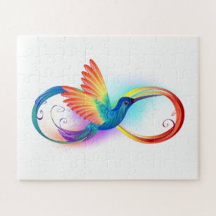 Puzzle Colibri arc-en-ciel avec symbole Infinity