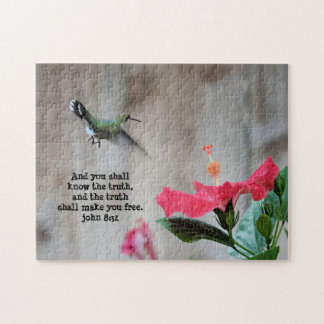 Puzzle Colibri, avec Verse (Jean 8:32)