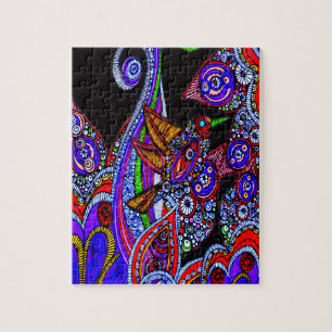 Puzzle Colibri bleu coloré