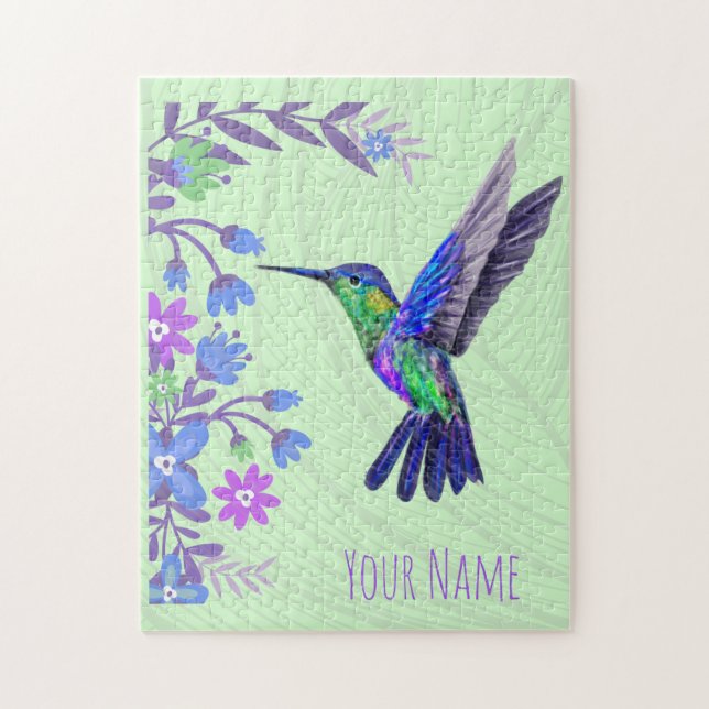 Puzzle Colibri Design Fleurs Botaniques Amateurs d'oiseau (Vertical)