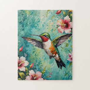 Puzzle Colibri et floraisons