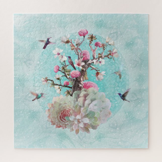 PUZZLE COLIBRI FLORAL (Vertical)