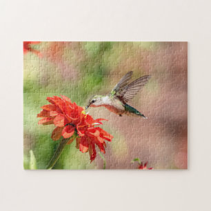 Puzzle Colibri sur un plante à fleurs