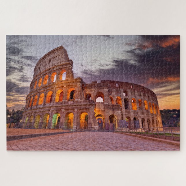 Puzzle Colisée Coucher de soleil Rome Italie Bâtiment Voy (Horizontal)