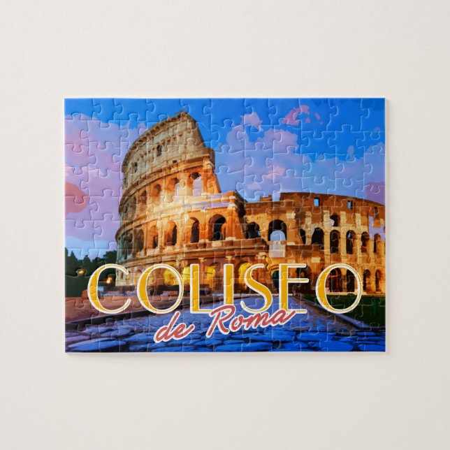 Puzzle Coliseo de Roma Italie Carte postale de voyage d'é (Horizontal)
