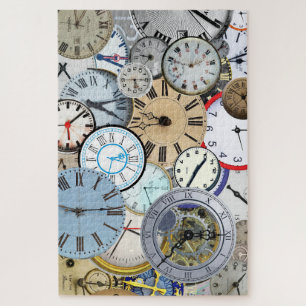 Puzzle Collage coloré classique d'horloges déformées